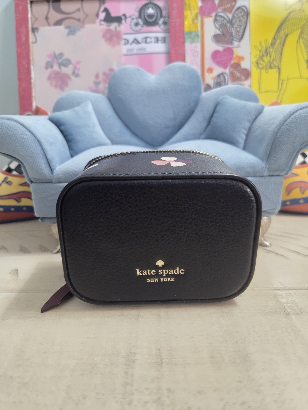 Kate Spade New York "Floral Pup" Travel Zip-Around Jewelry Holder, EUC - Picture 6 of 7